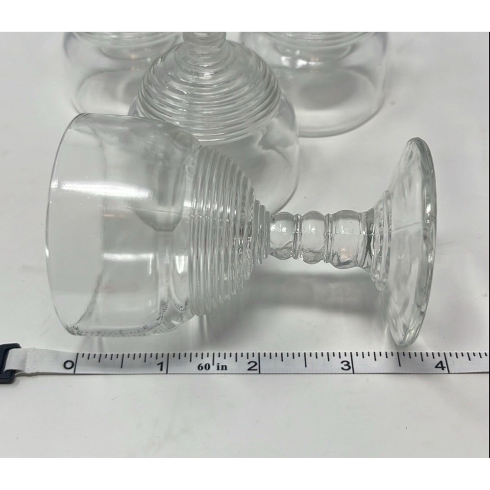 Set of 4 Vintage Beehive clear petite Sherry Gimlet stemmed Glasses - Picture 6 of 8